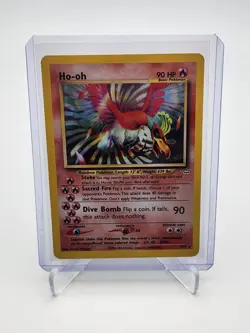 2001 Pokemon Ho-Oh Neo Revelation 7/64 Unlimited Holo Rare DMG TCG WOTC - Image 1