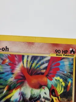 2001 Pokemon Ho-Oh Neo Revelation 7/64 Unlimited Holo Rare DMG TCG WOTC - Image 2