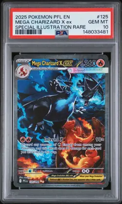 Pokemon 2025 Mega Charizard X EX 125 Phantasmal Flames SIR GEM MINT PSA 10 - Image 1