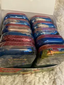 Pokemon Ascended Heroes Mini Tin Display 10 Sealed Booster Tins Open Display - Image 2