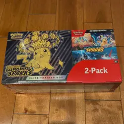 Pokemon Surging Sparks ETB + Booster Bundle 2-Pack Costco SEALED - Fast Shipping - Image 1