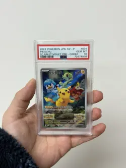 2022 Pokemon JPN SV-P Pikachu #001 Scarlet Violet Pre-Order PSA 10 - Image 3