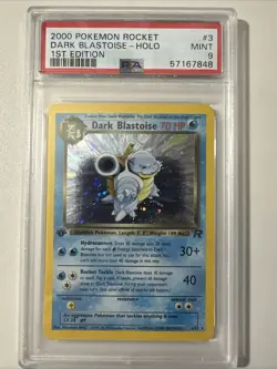 Pokemon PSA 9 1st Edition Dark Blastoise 3/82 Team Rocket Holo - Image 1