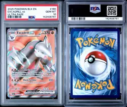 2025 POKEMON BLK EN-BLACK BOLT ULTRA RARE #160 EXCADRILL EX PSA 10 GEM MINT - Image 3
