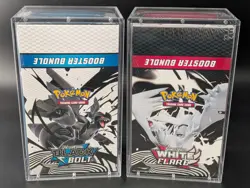 2x Pokemon SV10.5 Black Bolt White Flare Sealed Booster Bundle Display W/Acrylic - Image 1