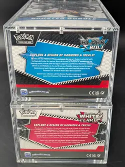 2x Pokemon SV10.5 Black Bolt White Flare Sealed Booster Bundle Display W/Acrylic - Image 3