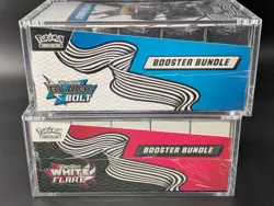 2x Pokemon SV10.5 Black Bolt White Flare Sealed Booster Bundle Display W/Acrylic - Image 4