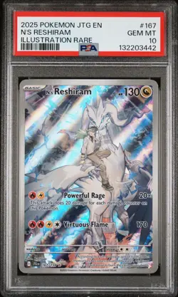 Pokemon TCG N's Reshiram 167/159 Journey Together Holo IR PSA 10 - Image 1
