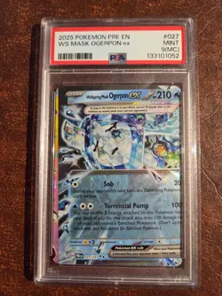 2025 POKEMON PRE EN-PRISMATIC EVOLUTIONS #027 WS MASK OGERPON ex, MISCUT PSA 9 - Image 1