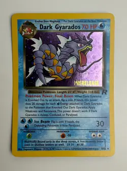 2000 WOTC POKEMON TEAM ROCKET DARK GYARADOS 8/82 PRERELEASE STAMPED PROMO HOLO E - Image 3