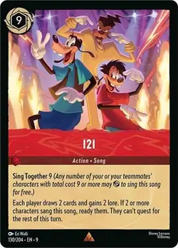 Disney Lorcana TCG - Fabled- I2I Rare #130/204 Goofy, Max Goof, Powerline Band - Image 1