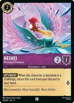 HeiHei - Persistent Presence 58/204 Winterspell Non-Foil Disney Lorcana - Image 1