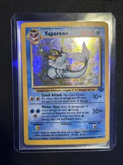 Pokemon TCG Vaporeon Holo Rare Card 12/64 Jungle Set WOTC 1999 - Image 2