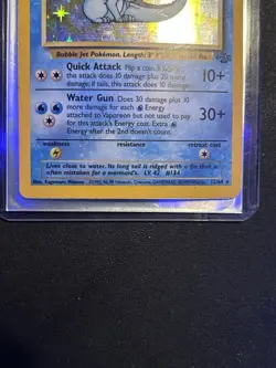 Pokemon TCG Vaporeon Holo Rare Card 12/64 Jungle Set WOTC 1999 - Image 3