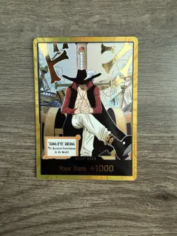 DON!! Card Gold Frame Mihawk OP14 ONE PIECE NM English the azure sea’s seven - Image 1
