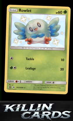 Rowlet SV2/SV94 Pokemon Shiny Holo Rare Hidden Fates: Shiny Vault Card NM - Image 1