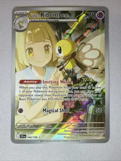 Pokemon TCG Lillie's Ribombee Card Journey Together Illustration, 164/159 - Image 1