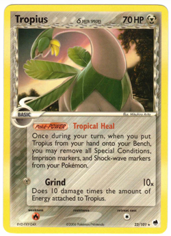 Tropius 23/101 EX Dragon Frontiers Regular Rare Delta Species Pokemon Card - Image 1