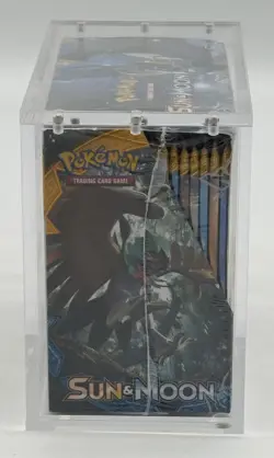 Pokemon TCG Sun & Moon Base Set Booster Box Sealed w/ Acrylic Case - Image 3