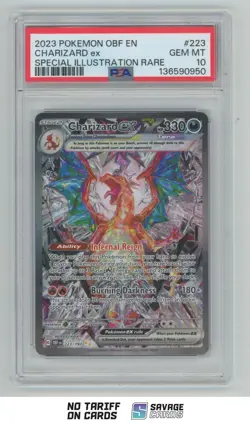 2023 Pokemon Scarlet & Violet Obsidian Flames Holo Charizard ex PSA 10 #223/197 - Image 1