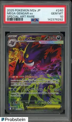 #10 2025 Pokemon M2A Japanese Special Art Rare #240 Mega Gengar ex PSA 10 - Image 1