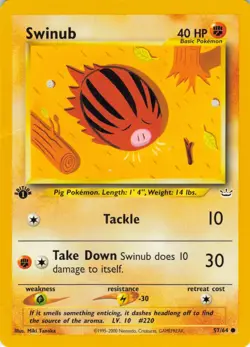 Swinub - 1st Edition - 59/64 Neo Revelation - WOTC - Pokemon TCG - 2000 - Image 1