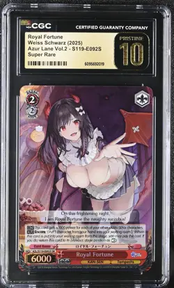 Weiss Schwarz GRADED Royal Fortune E092S Azur Lane 2 SR PRISTINE 10 ENG - Image 1