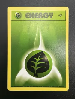 GRASS ENERGY Pokemon Card WOTC 1st Edition Base Set Shadowless 99/102 NM (B) - Image 2