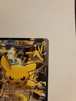 Pokemon Pikachu EX XY124 Full Art Holo Black Star Promo Card 2016 - Image 3