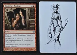 SKETCHED MtG Magic J Stanko _ Innistrad Artist Proof _ DESPARATE RAVINGS _ 1/50! - Image 1