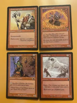 Magic The Gathering lot, x4 Red: Dwarven Grunt, Bloodfire Dwarf, Goblin Lookout… - Image 1