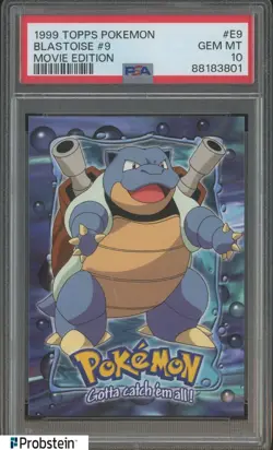 1999 Topps Pokemon Movie Edition #E9 Blastoise #9 PSA 10 GEM MINT - Image 1