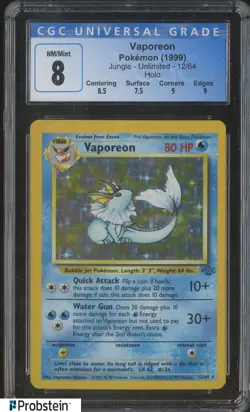 1999 Pokemon Jungle Unlimited #12/64 Vaporeon Holo GCG 8 - Image 1