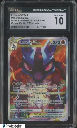 2023 Pokemon Crown Zenith Black Star Promo Lucario VSTAR Holo CGC 10 GEM MINT - Image 1