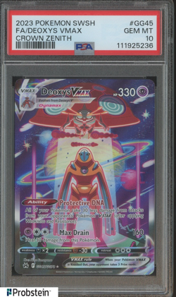 2023 Pokemon SWSH Crown Zenith #GG45 FA/ Deoxys VMAX PSA 10 GEM MINT - Image 1