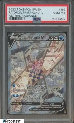 2022 Pokemon SWSH Astral Radiance #167 FA Origin Forme Palkia V PSA 10 GEM MINT - Image 1