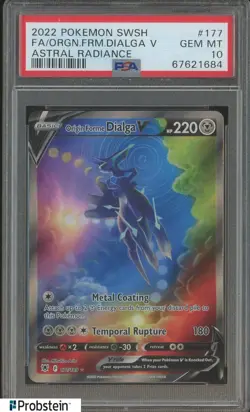 2022 Pokemon SWSH Astral Radiance #177 FA Origin Forme Dialga V PSA 10 GEM MINT - Image 1