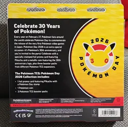 Pokemon TCG Mega Evolution Phantasmal Flames 3 Packs Pokemon Day 2026 + Pikachu - Image 2