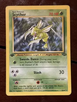Pokemon Jungle Scyther 1st Edition 26/64 Non Holo Rare MP - Image 1