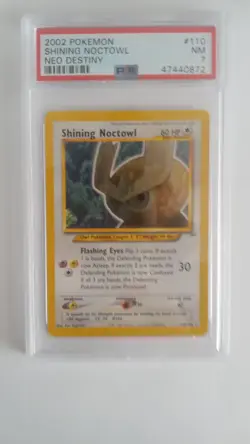 PSA 7 Shining Noctowl 110/105 | 2002 Pokemon Neo Destiny Holo Secret Rare | NM - Image 1