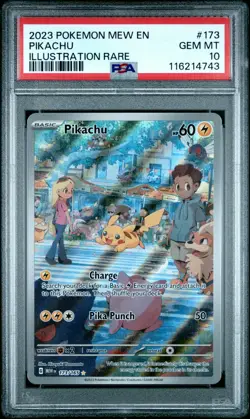 2023 POKEMON MEW EN-151 ILLUSTRATION RARE #173 PIKACHU PSA 10 - Image 1