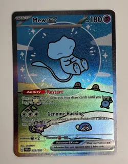 2024 POKEMON SV PALDEAN FATES MEW EX 232/091 SIR HOLO BUBBLE MEW NEAR MINT - Image 3