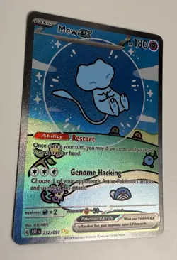 2024 POKEMON SV PALDEAN FATES MEW EX 232/091 SIR HOLO BUBBLE MEW NEAR MINT - Image 4