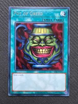 Yugioh Pot of Greed 25th Anniversary Unlimited Edition Rare LOB-EN119 NM - Image 1