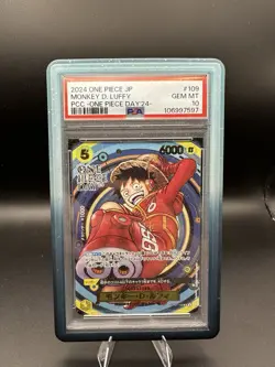 Monkey D. Luffy 2024 Foil PCC One Piece Day 24 Promo OP07-109 SR Japanese PSA 10 - Image 1