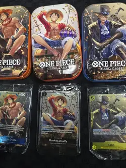 3x ONE PIECE TIN PROMO SET TS-02 THREE BROTHERS TINS AND PROMOS ONLY NO PACKS - Image 3