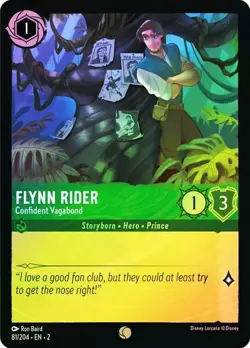 Disney Lorcana FLYNN RIDER Confident Vagabond 81/204 Cold Foil Rise Floodborn - Image 1