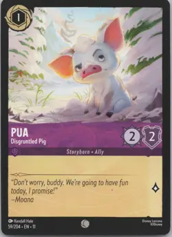 Disney Lorcana Winterspell (11) - Playset (4) #59 Pua - Disgruntled Pig - Image 2