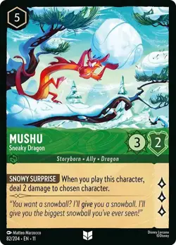 Mushu - Sneaky Dragon 82/204 Winterspell Non-Foil Disney Lorcana - Image 1