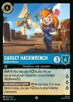 Gadget Hackwrench - Brilliant Bosun (140) Azurite Sea Disney Lorcana - Image 1